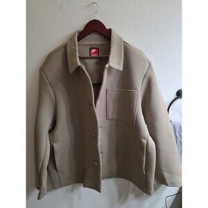 Nike Sportswear Tech Fleece Reimagined Oversized Shacket Mens Medium Khaki NWT!